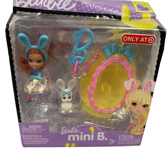 Mattel 2009 Barbie Mini B. #23 Easter Mini Doll With Bunny NEW - Picture 2 of 9